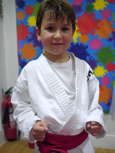 Mikolaj after his Karate session in Wandsworth